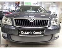 Решетка на радиатор для автомобиля Skoda Octavia А5 2009- chrome. ZR.SKO.OCT.A5.09.c