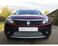 Решетка на радиатор для автомобиля Рено Сандеро Степвей chrome. ZR.REN.SAN.STE.c