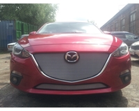 Сетка в бампер на автомобиль Мазда 3 2013- chrome верх. ZR.MAZ.3.13.top.c