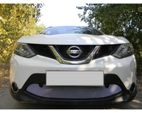 Сетка на радиатор Ниссан Кашкай 2014- chrome с парктроником. ZR.NIS.QAS.PARK.14.c