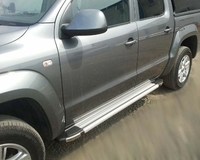 Пороги алюминиевые для автомобиля Toyota HiLux (2012-) Can Otomotiv (Brillant серебристый) TOHL.48.3425