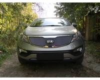 Решетка на радиатор на автомобиль KIA Спортейдж 2010-2014 chrome верх. ZR.KIA.SP.10-14.top.c