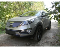 Защита радиатора для автомобиля Киа Sportage 2010-2014 chrome середина. ZR.KIA.SP.10-14.mid.c