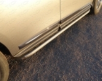 Пороги алюминиевые с пластиковой накладкой 1920 мм ТСС NISPAT14-16AL на автомобиль Ниссан Патфайндер 2014