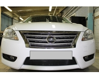 Сетка в бампер на автомобиль Nissan Sentra 2014- black. ZR.NIS.SEN.14.b