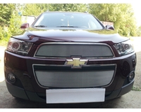 Сетка в бампер для автомобиля Chevrolet Каптива 2012-(июнь) 2013 (2 шт) chrome. ZR.CH.CAP.12-13.c
