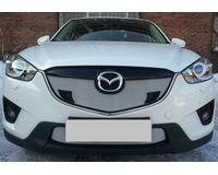 Защита радиатора для автомобиля Mazda CX5 2012-2015 chrome с парктроником верх. ZR.MAZ.CX5.PARK.12.top.c