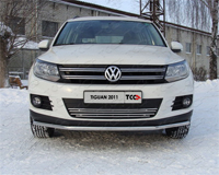 Защита передняя нижняя 42,4 мм (нерж.) Volkswagen Tiguan 2008- ТСС VWTIG11-01