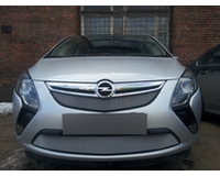 Сетка в бампер для автомобиля Опель Zafira 2012- chrome низ. ZR.OP.ZAF.12.bot.c