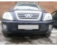 Защита радиатора для автомобиля Chery Tiggo (Tagaz Tingo) 2006-2012 black. ZR.CHE.TIG.06-10.b