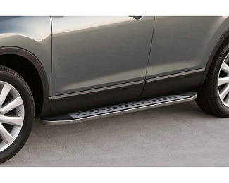 Боковые подножки Rival A173AL.2305.1 / B173AL.2305.1 комплект с крепежом для автомобиля Hyundai Santa Fe с 2012 г.в.