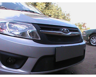 Сетка в бампер для автомобиля Лада Granta 2014- лифтбек (2 шт) black. ZR.LAD.GR.LIF.14.b