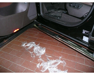 Пороги боковые с проступью VWTG.81.1191 для VW Touareg NF с 2010 г.в. Нержавеющая сталь, труба d76 производитель СОЮЗ 96