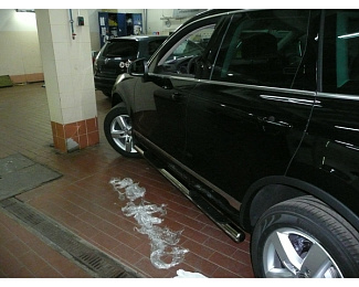 Пороги боковые с проступью VWTG.81.1191 для VW Touareg NF с 2010 г.в. Нержавеющая сталь, труба d76 производитель СОЮЗ 96