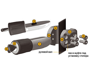 029 Замок на рулевой вал  Гарант Блок Люкс  для автомобиля  FORD FOCUS C-MAX /3-е пок./ /11-/ ГУР