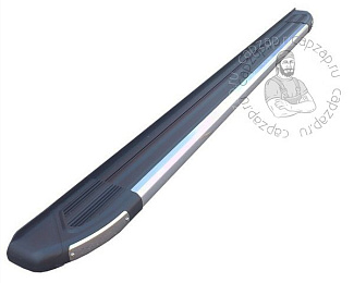 Пороги алюминиевые Honda Pilot (2008-2010/2010-) Can Otomotiv (Brillant черный с нержавейкой) HOPL.48.1061