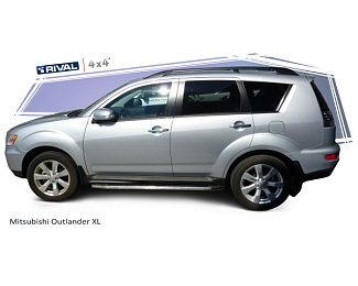 Пороги на автомобиль Mitsubishi Outlander XL 2007-2012 г.в. Риваль A173AL.4001.2 комплект с крепежом