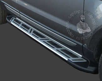 Пороги алюминиевые Toyota Highlander (2010-) Can Otomotiv (Corund) TOHI.53.2401