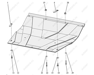 Защита картера из композитного материала CARBON Hyundai ix35 2.0, 2.0D-136 л.с., 2.0D-184 л.с.